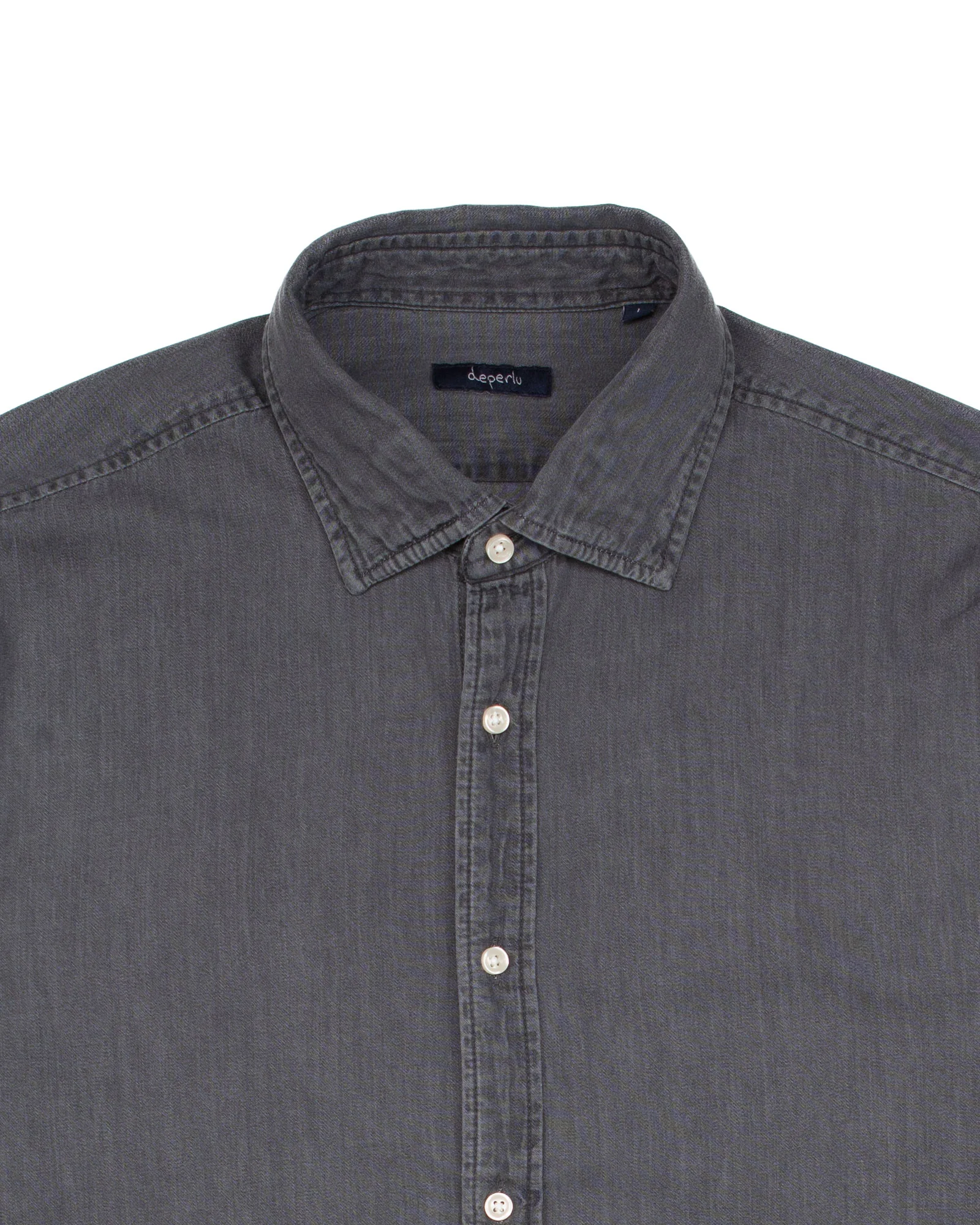 The Neil Shirt in Rinsed Grey Denim - Image 2
