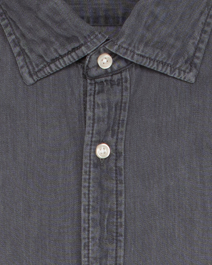 The Neil Shirt in Rinsed Grey Denim - Image 3