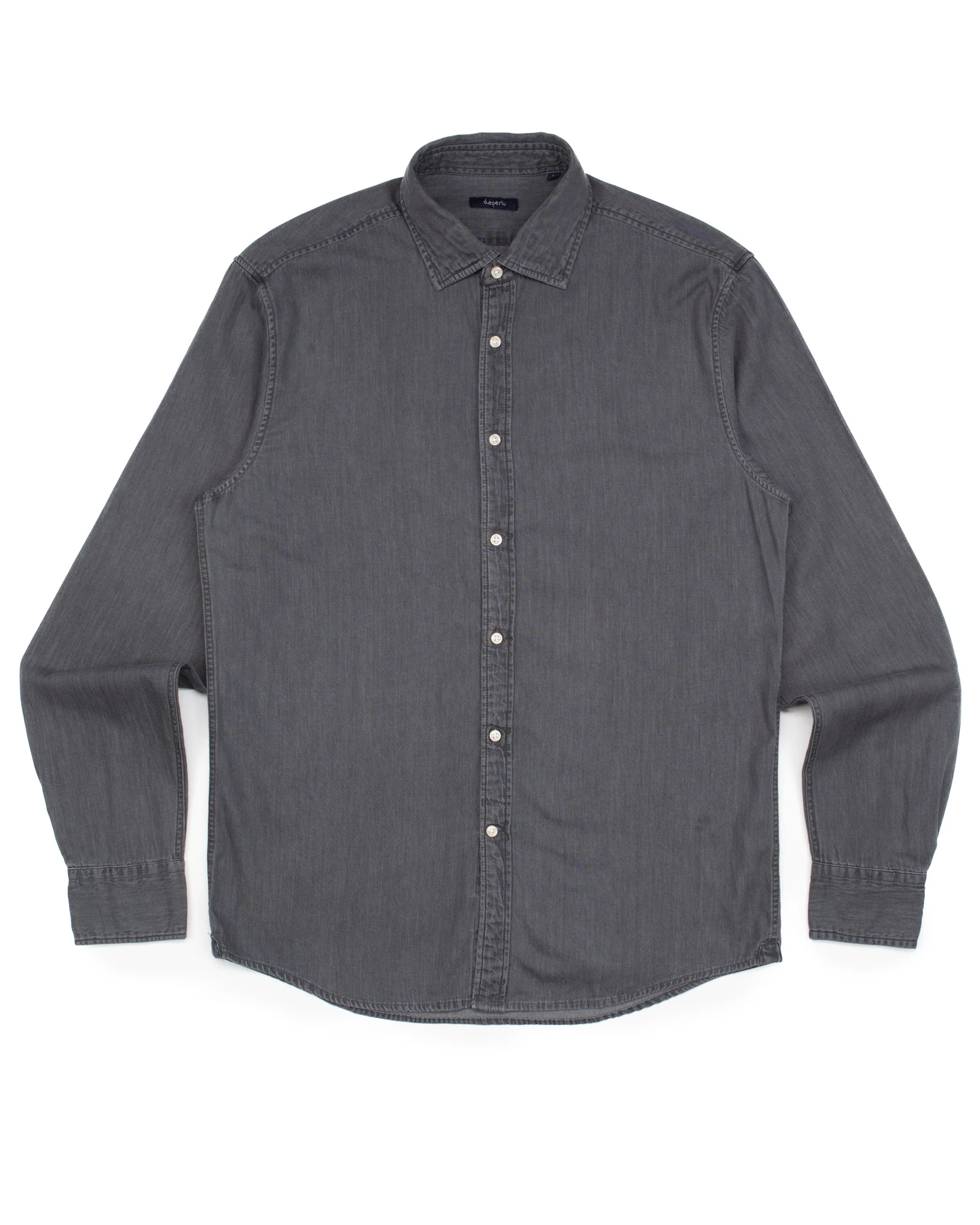 The Neil Shirt in Rinsed Grey Denim - Image 4