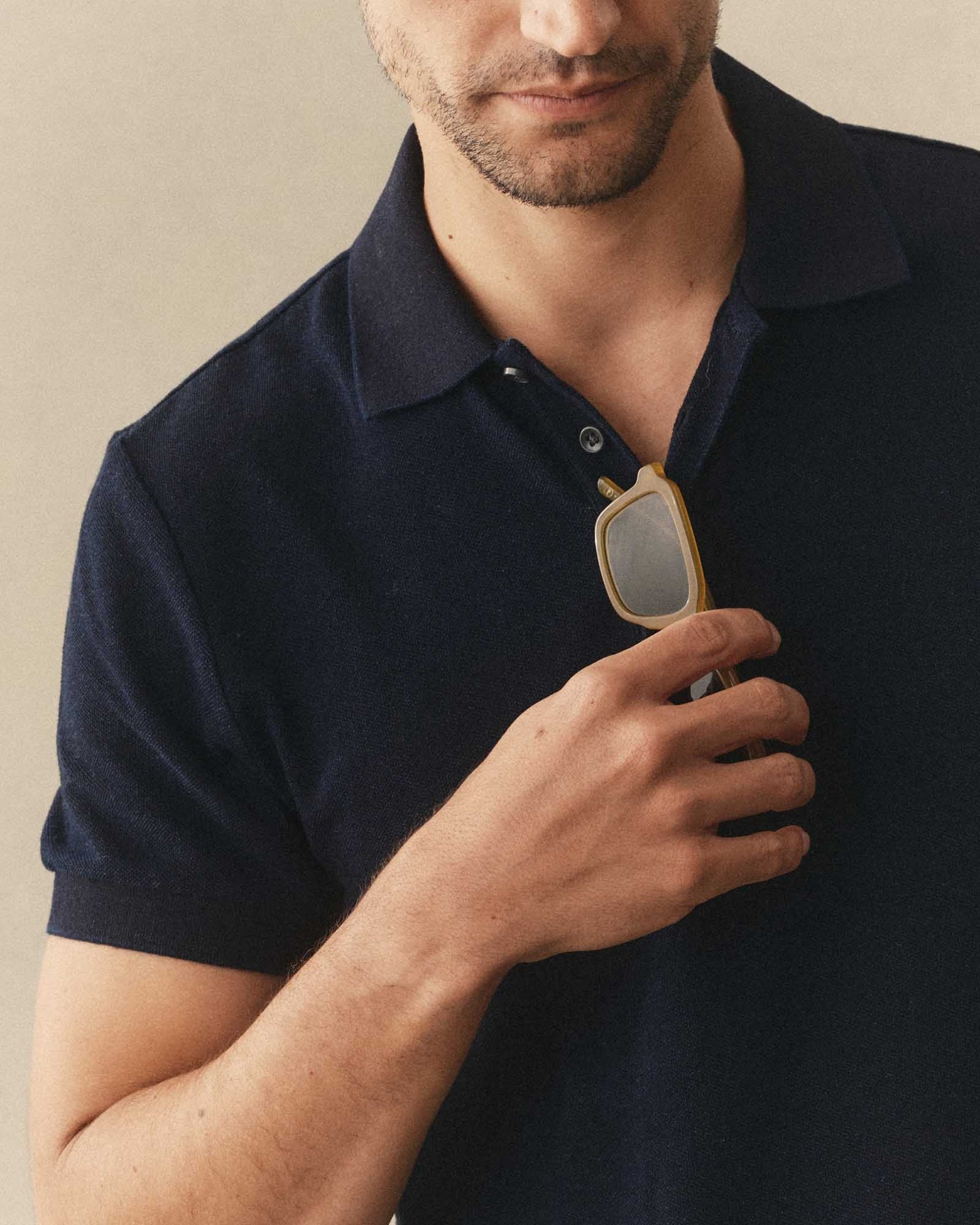 The Pacific Polo in Rinsed Indigo Pique - Image 3