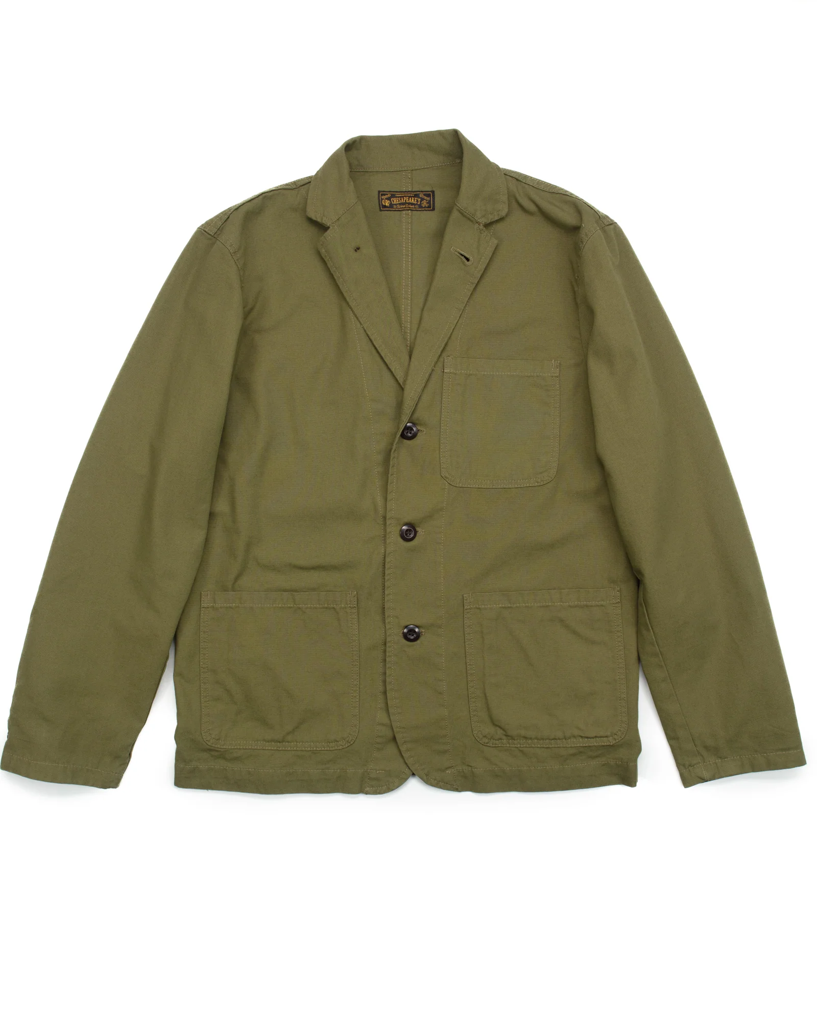 The Pembroke Blazer in Micro Canvas Military Green