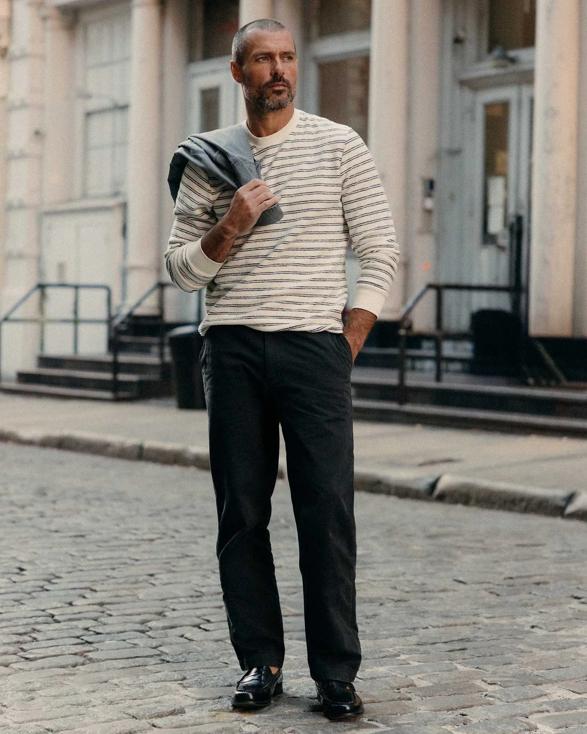 The Straight Foundation Pant in Organic Faded Black - Image 2