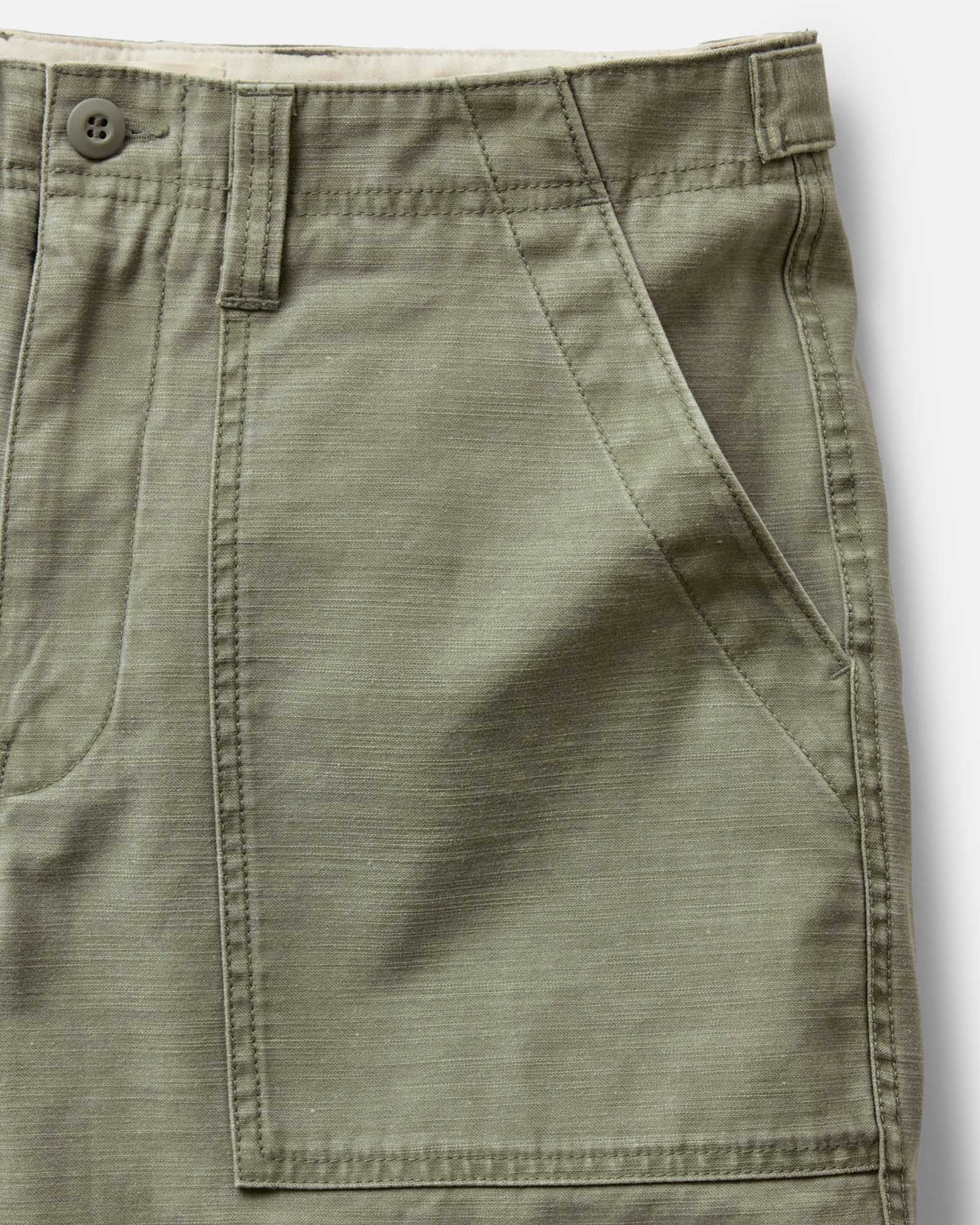 The Surplus Short in Field Olive Reverse Sateen - Image 3