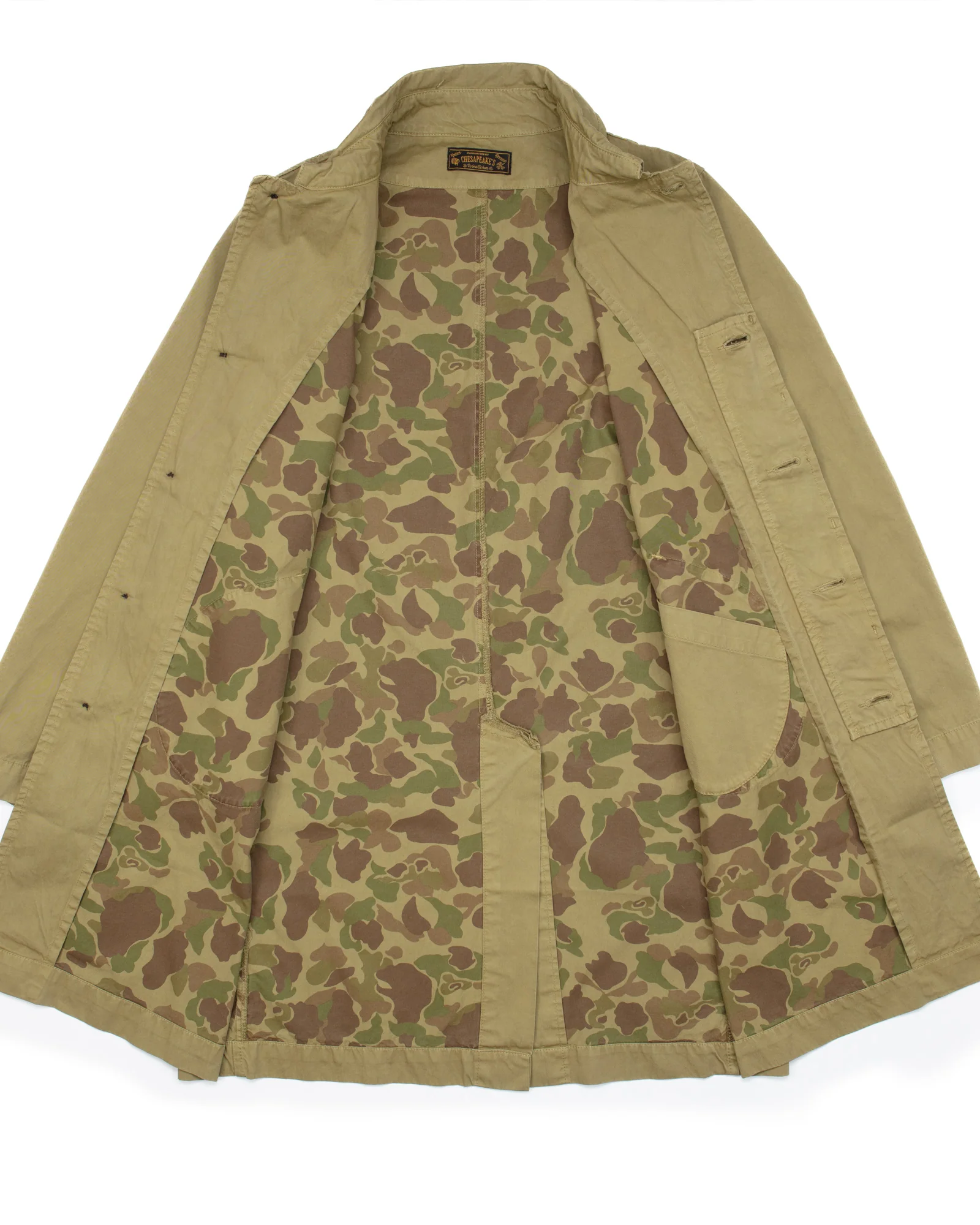 Trench Coat in Khaki Gabardine - Image 6