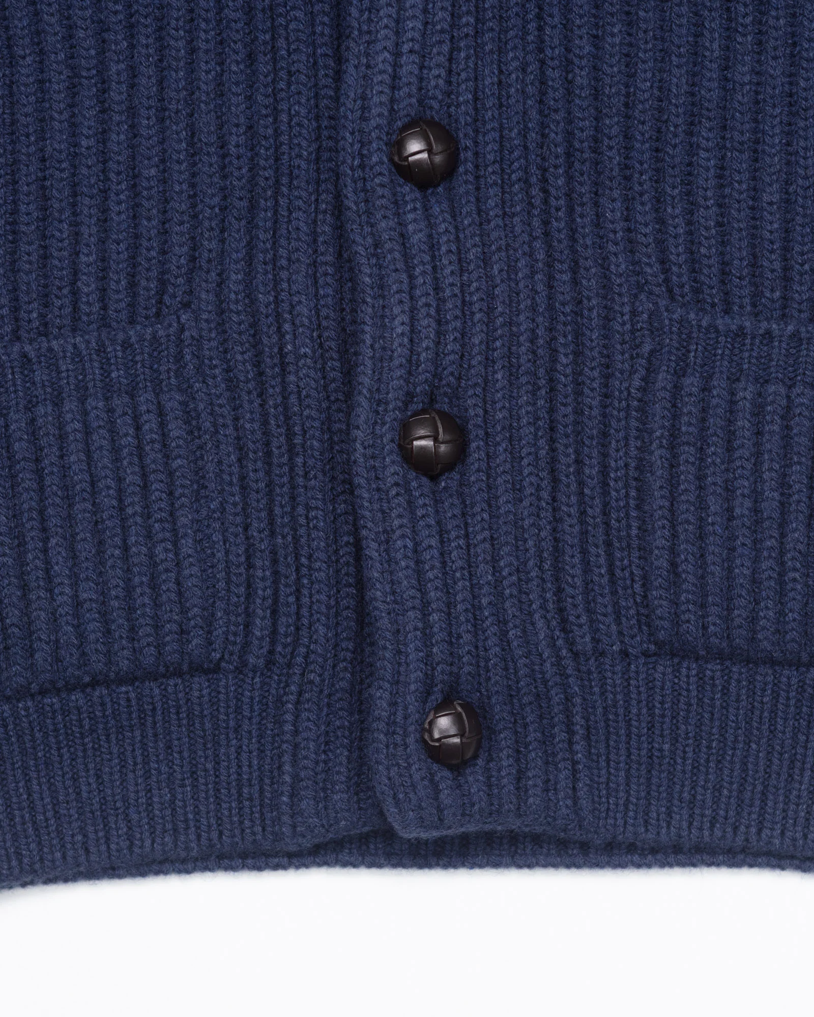 Wide Rib Shawl Cardigan In Indigo - Image 6