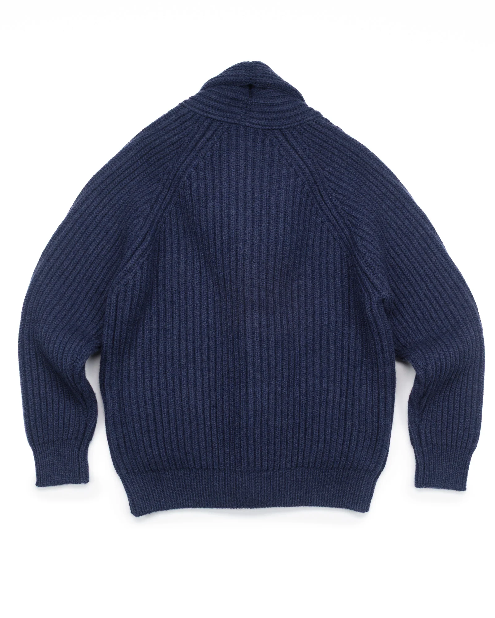 Wide Rib Shawl Cardigan In Indigo - Image 9