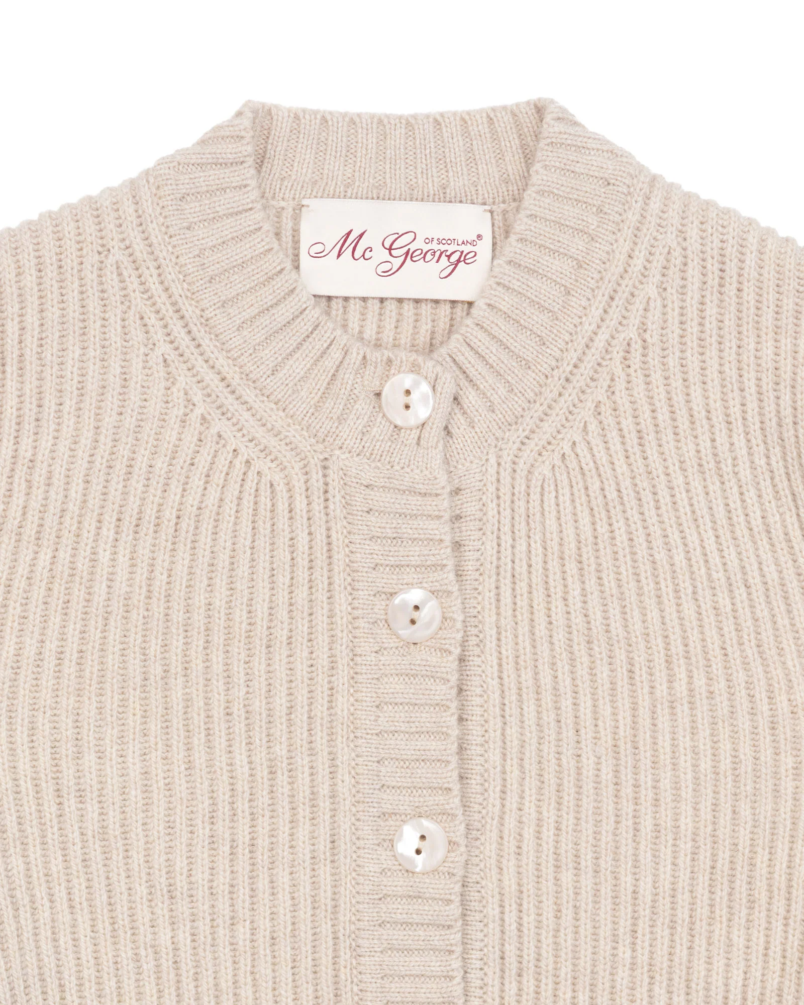 Wool and Cashmere Cardigan in Ecru - Image 3