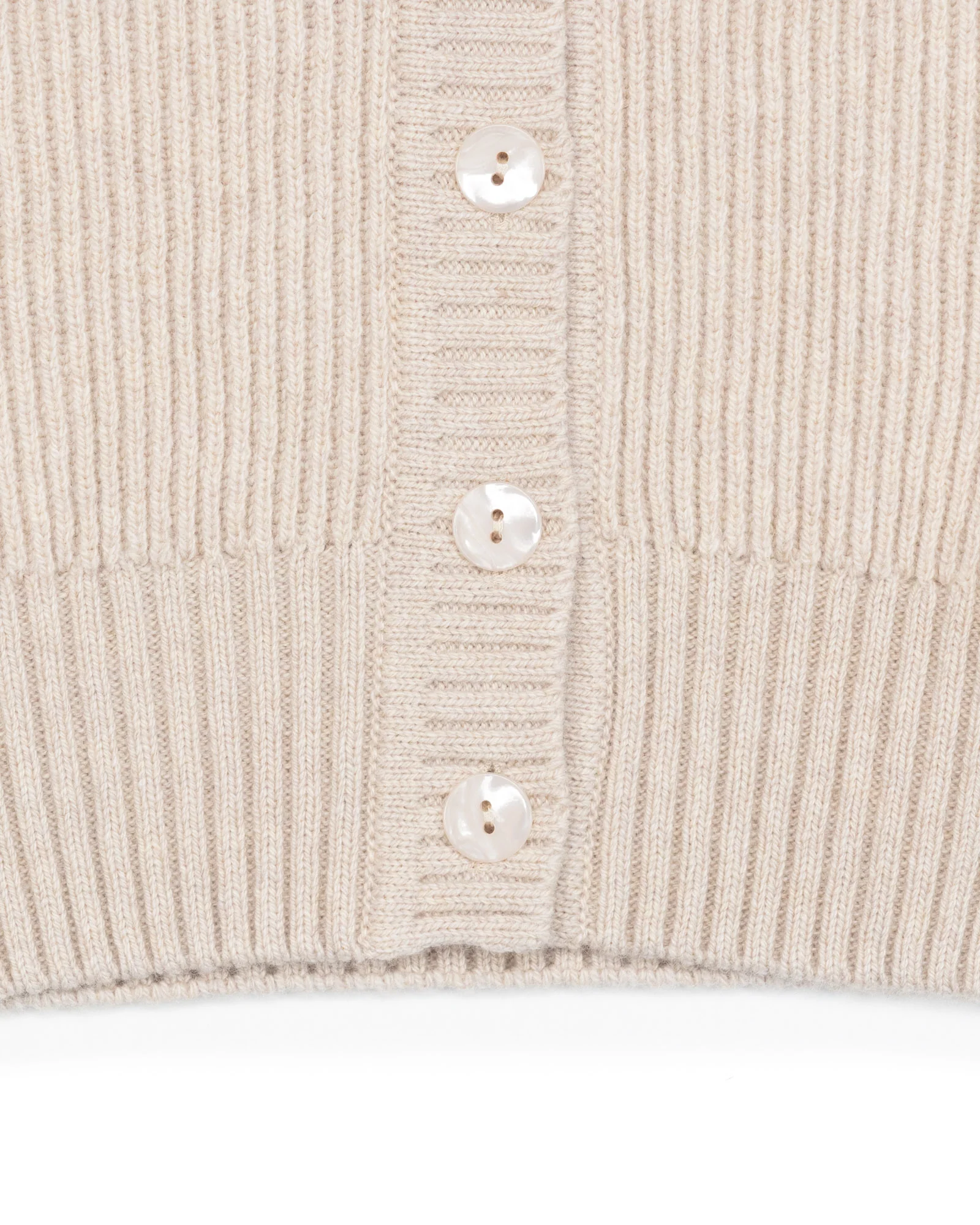 Wool and Cashmere Cardigan in Ecru - Image 4