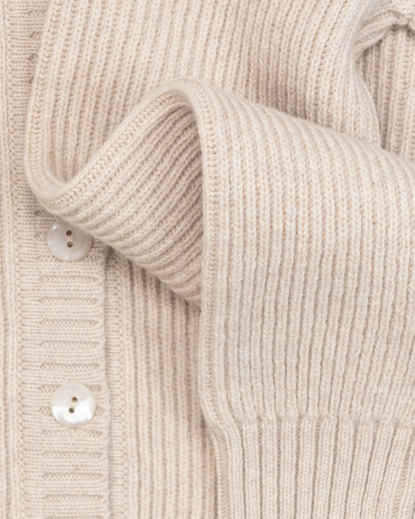 Wool and Cashmere Cardigan in Ecru - Image 5