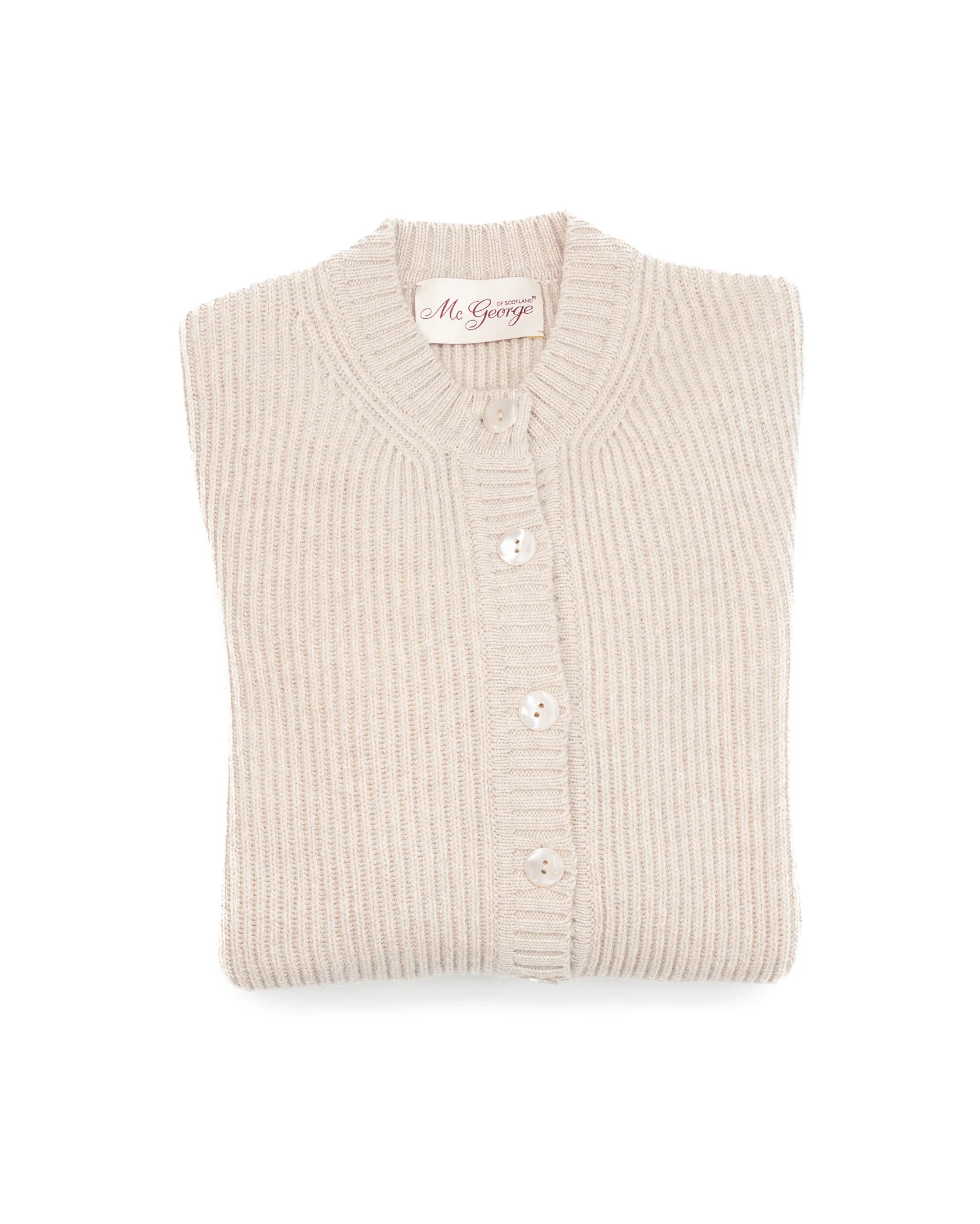 Wool and Cashmere Cardigan in Ecru - Image 6