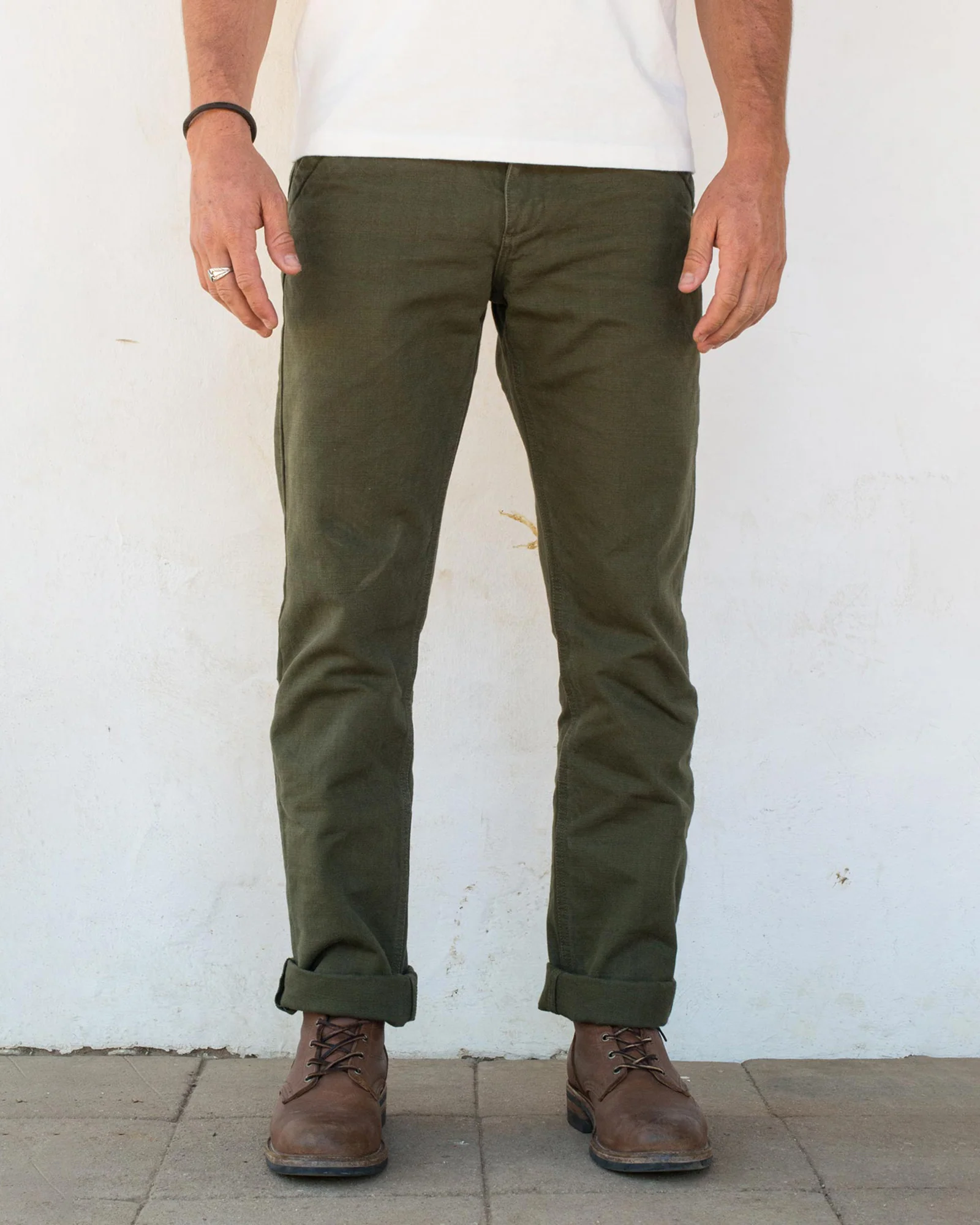 Workers Chino 14oz Slub Army Green - Image 3