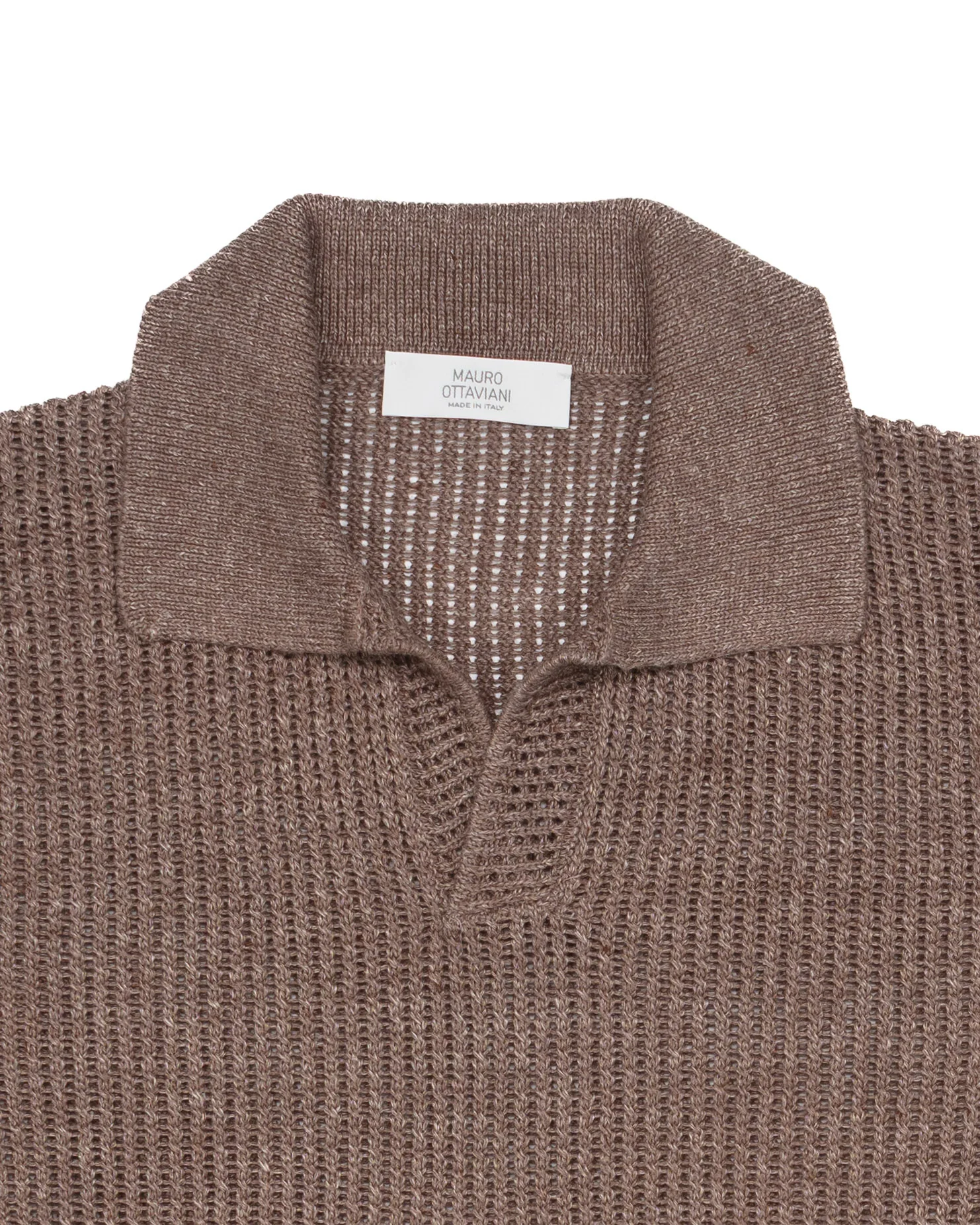 Woven Polo in Carruba Melange - Image 3