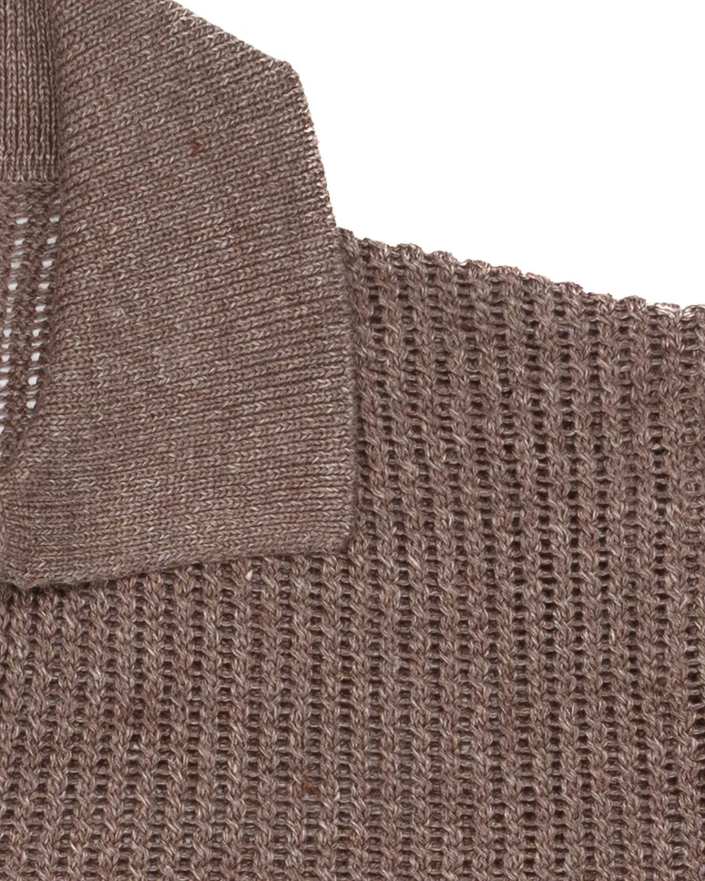 Woven Polo in Carruba Melange - Image 7