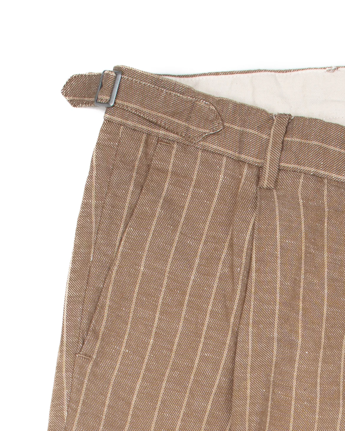 Wyatt Pinstripe Pants in Beige Stripe - Image 7