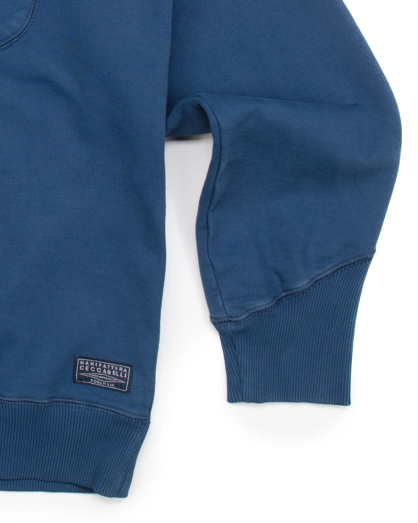 Zip Polo Sweatshirt F201 in Indigo - Image 3